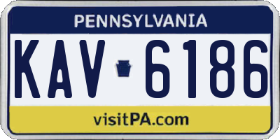 PA license plate KAV6186