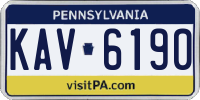 PA license plate KAV6190