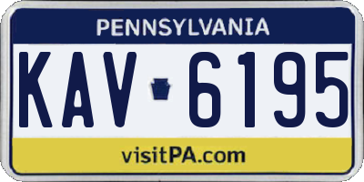 PA license plate KAV6195