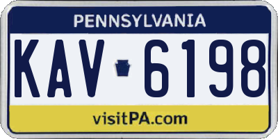PA license plate KAV6198
