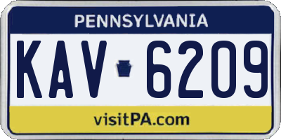 PA license plate KAV6209