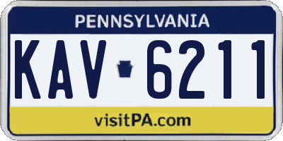 PA license plate KAV6211