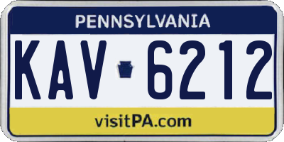 PA license plate KAV6212