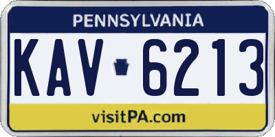 PA license plate KAV6213