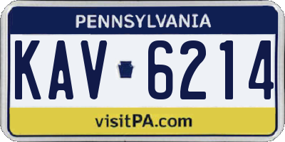 PA license plate KAV6214