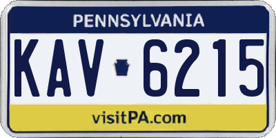 PA license plate KAV6215
