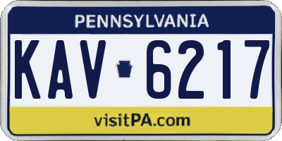 PA license plate KAV6217
