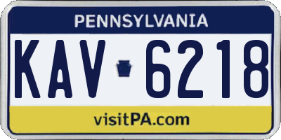 PA license plate KAV6218