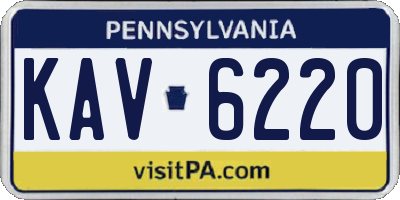 PA license plate KAV6220