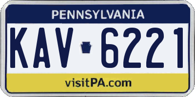 PA license plate KAV6221