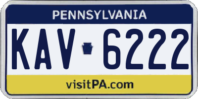 PA license plate KAV6222
