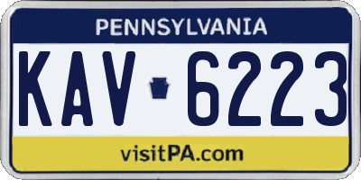 PA license plate KAV6223
