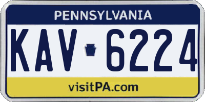 PA license plate KAV6224