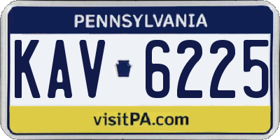PA license plate KAV6225