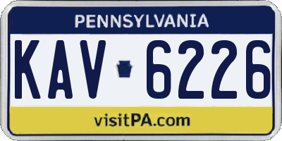 PA license plate KAV6226
