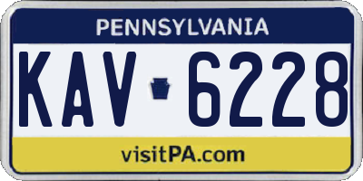 PA license plate KAV6228