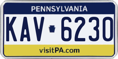 PA license plate KAV6230