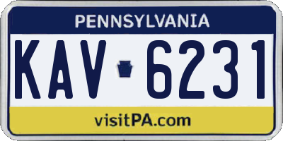 PA license plate KAV6231