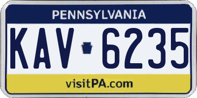 PA license plate KAV6235
