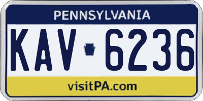 PA license plate KAV6236