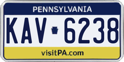 PA license plate KAV6238