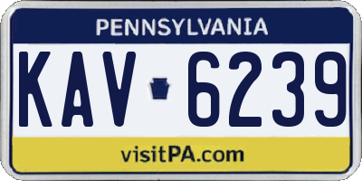 PA license plate KAV6239