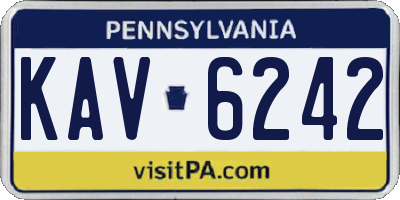 PA license plate KAV6242