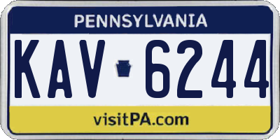PA license plate KAV6244