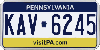 PA license plate KAV6245