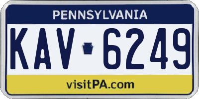 PA license plate KAV6249