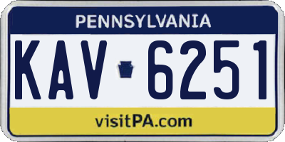 PA license plate KAV6251
