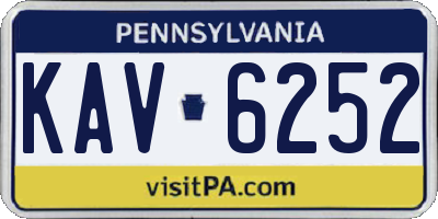 PA license plate KAV6252