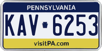PA license plate KAV6253