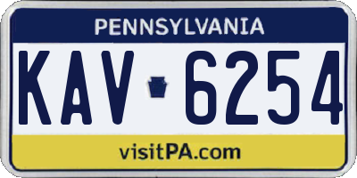 PA license plate KAV6254