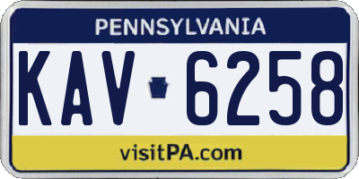 PA license plate KAV6258