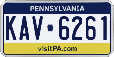 PA license plate KAV6261