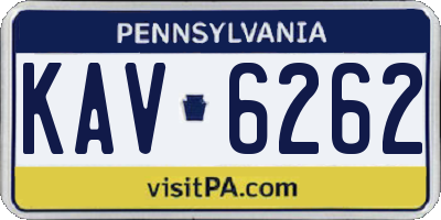 PA license plate KAV6262