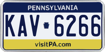 PA license plate KAV6266