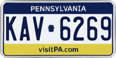 PA license plate KAV6269