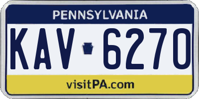 PA license plate KAV6270