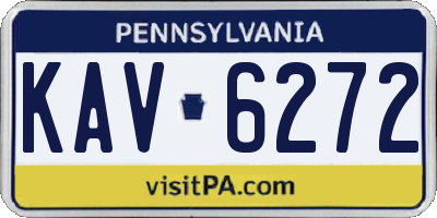 PA license plate KAV6272