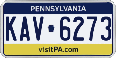 PA license plate KAV6273