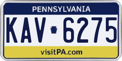 PA license plate KAV6275
