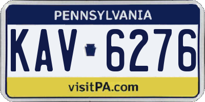 PA license plate KAV6276
