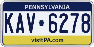 PA license plate KAV6278