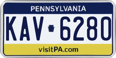 PA license plate KAV6280