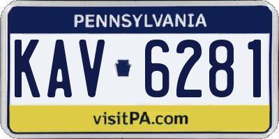 PA license plate KAV6281