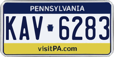 PA license plate KAV6283