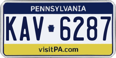 PA license plate KAV6287