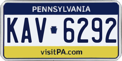 PA license plate KAV6292